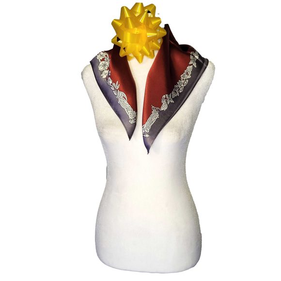 NWT Genuine 100% Mulberry Silk Satin Scarf 21"x21" Small Square Shawl 54801 - Picture 6 of 9